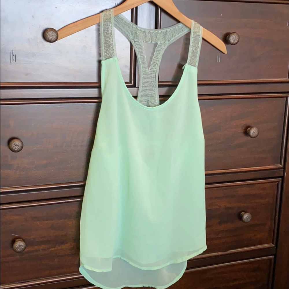 Fun & Flirt brand mint green beaded top